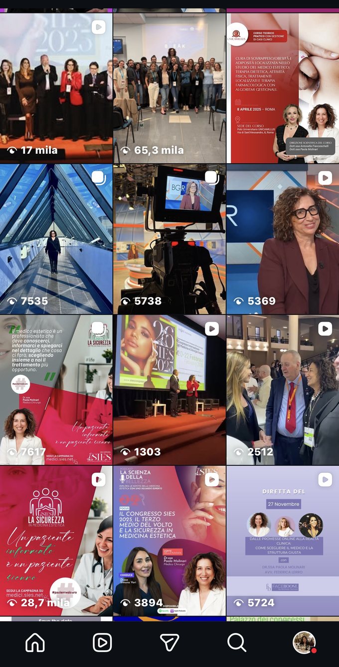 Profilo Instagram della Dott.ssa Paola Molinari prima